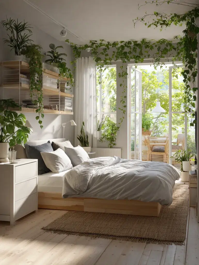 IKEA Bedroom Ideas: Bring Nature Inside with Strategic Plant Placement