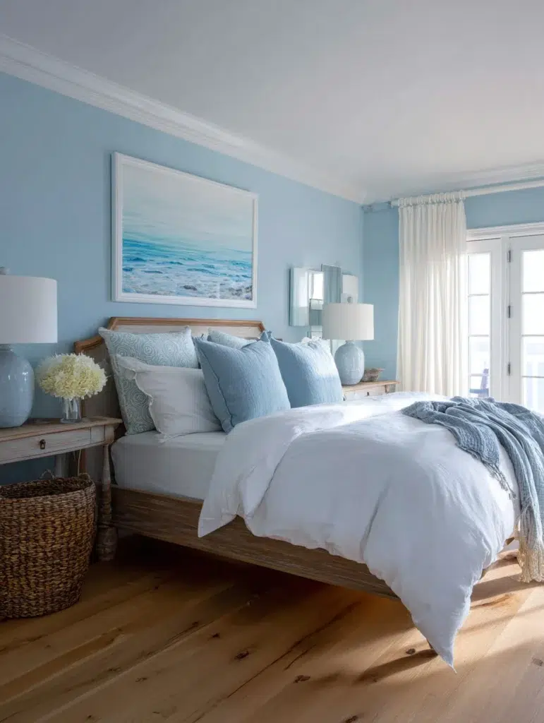 Coastal Bedroom Ideas: Paint Your Walls Soft Blue