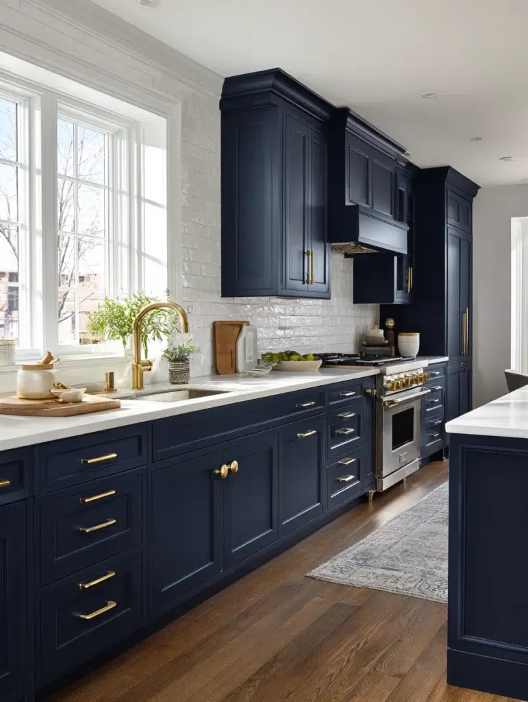 Navy Blue Kitchen Cabinet Ideas: Shaker Style Navy for Timeless Appeal