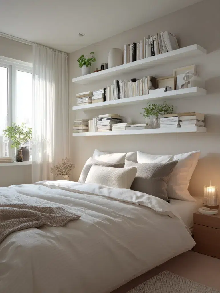 IKEA Bedroom Ideas: Install Floating Shelves for Stylish Display
