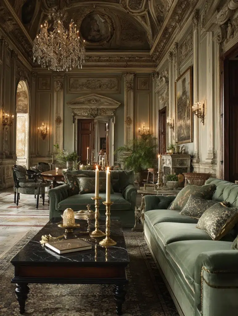 Italian Coffee Table Styling Ideas: Add Brass Candlesticks in Odd Numbers