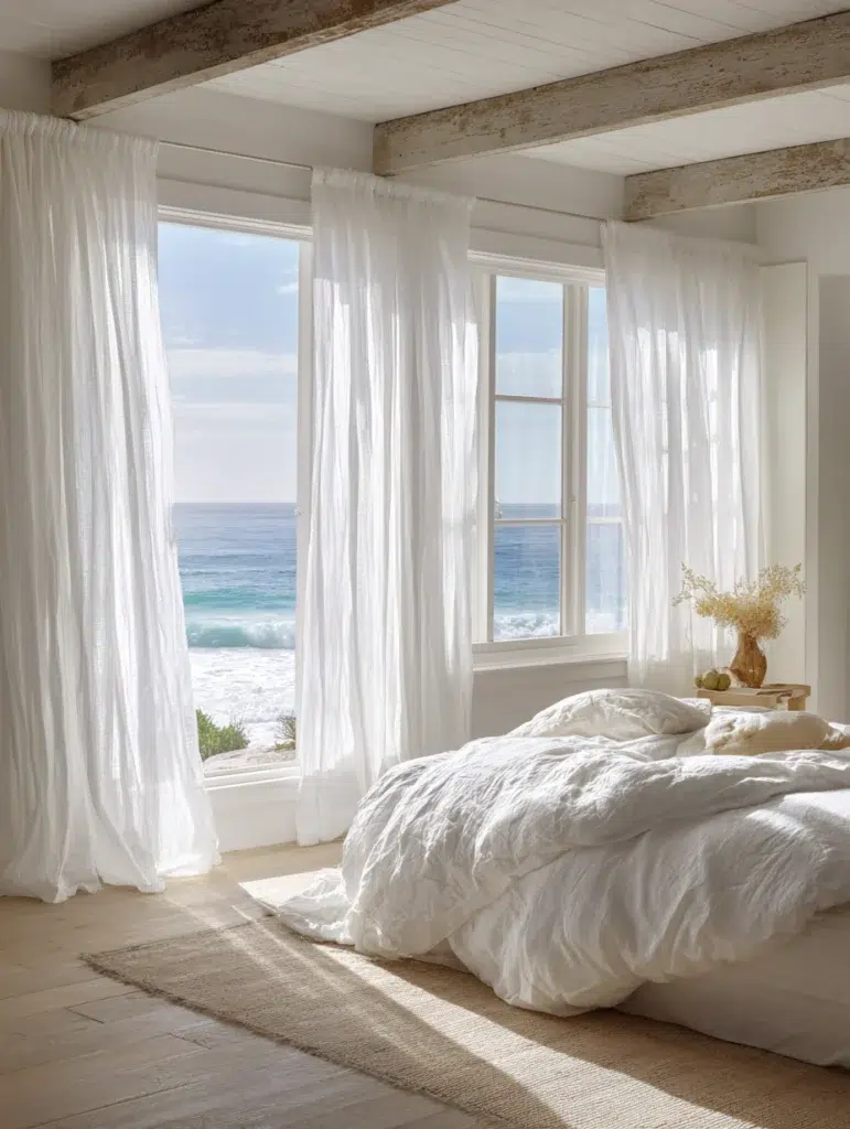 Coastal Bedroom Ideas: Add Breezy Linen Curtains