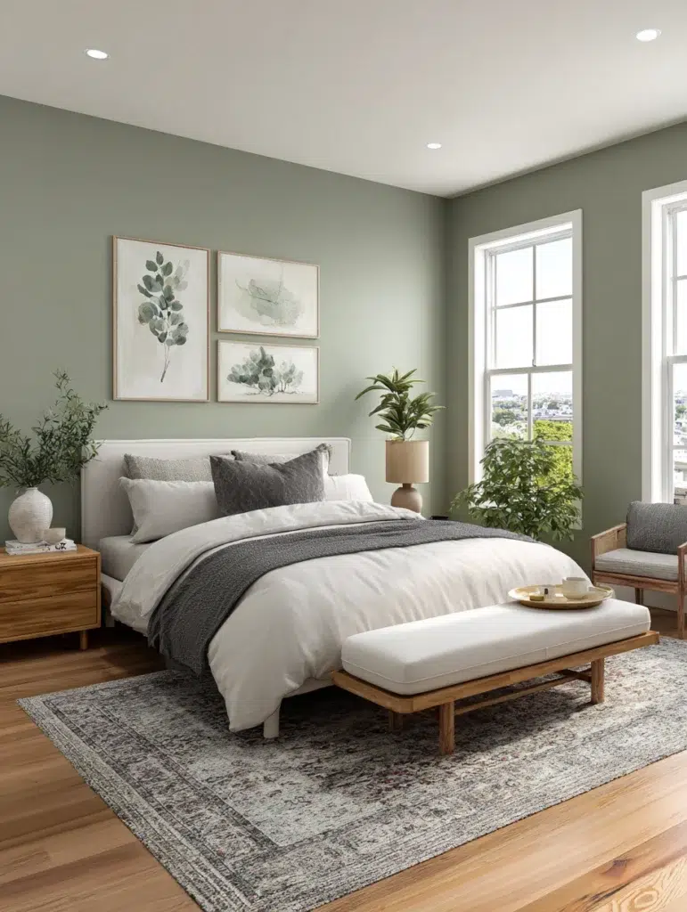 Sage Green Bedroom Ideas: Bring in Sage Green Wall Art