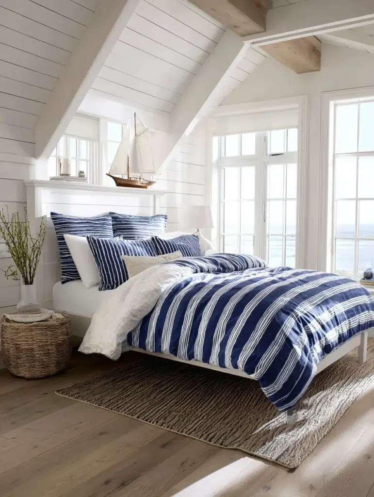 Coastal Bedroom Ideas: Incorporate Striped Patterns