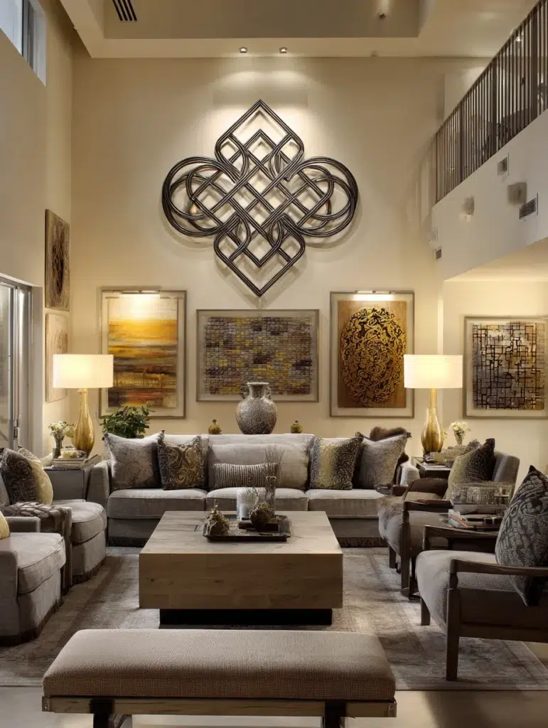 Aesthetic Scottish Living Room Ideas: Celtic Knot Artwork