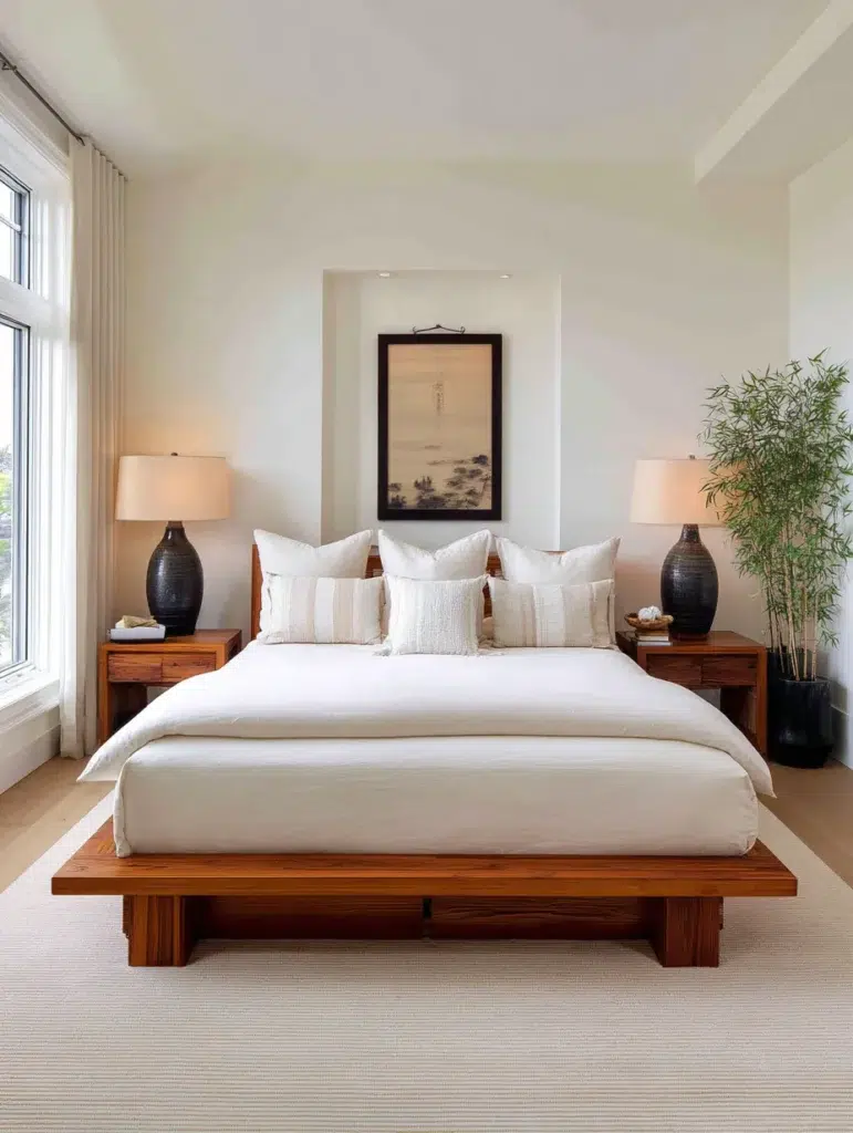 Calming Zen Bedroom Ideas: Center Your Bed for Symmetry