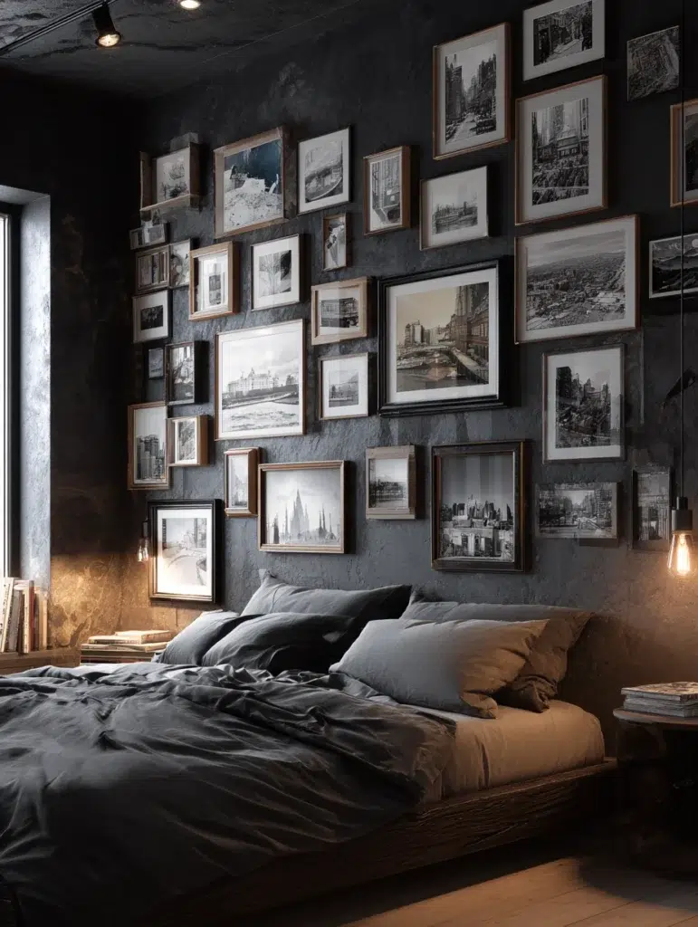 Aesthetic Grunge Room Ideas: Create a Photo Wall with Black and White Prints