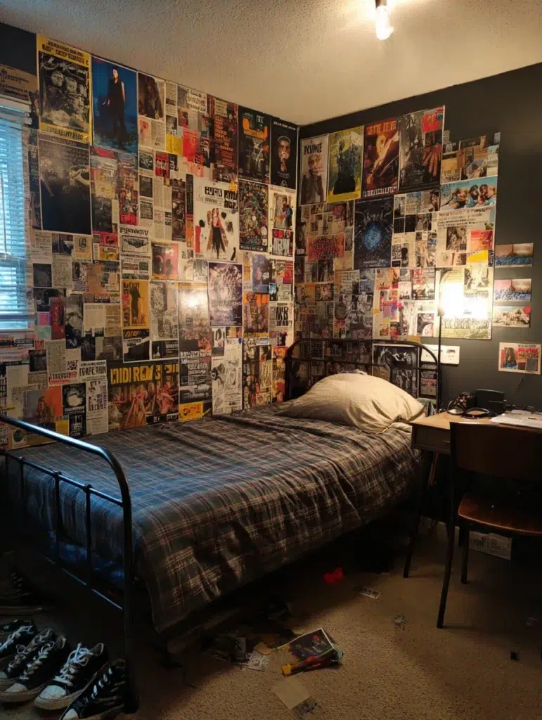 Aesthetic Grunge Room Ideas: Create a Chaotic Band Poster Wall