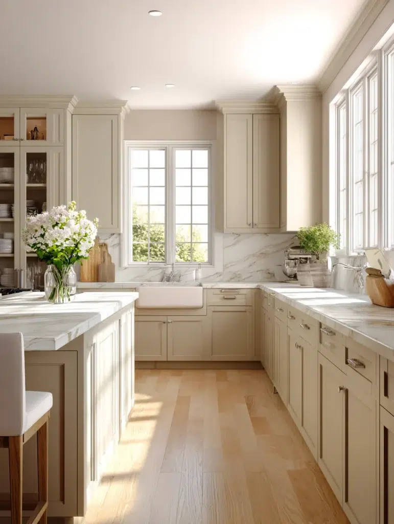 Beige Kitchen Cabinet Ideas: Shaker Style Beige Cabinets for Timeless Appeal