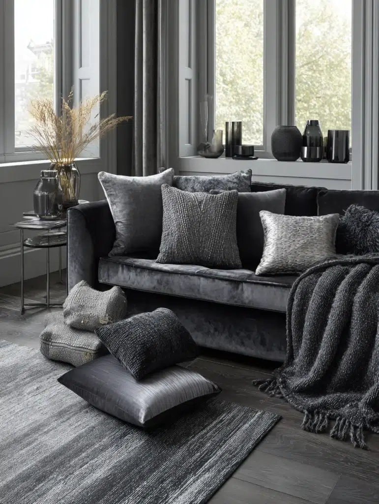 Grey Flooring Living Room Ideas: Layer Multiple Shades of Grey