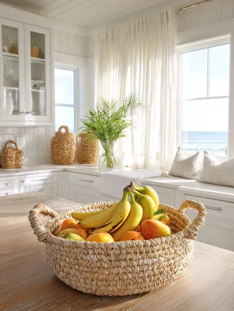 Creative Fruit Basket Ideas for Your Kitchen: Woven Seagrass Basket