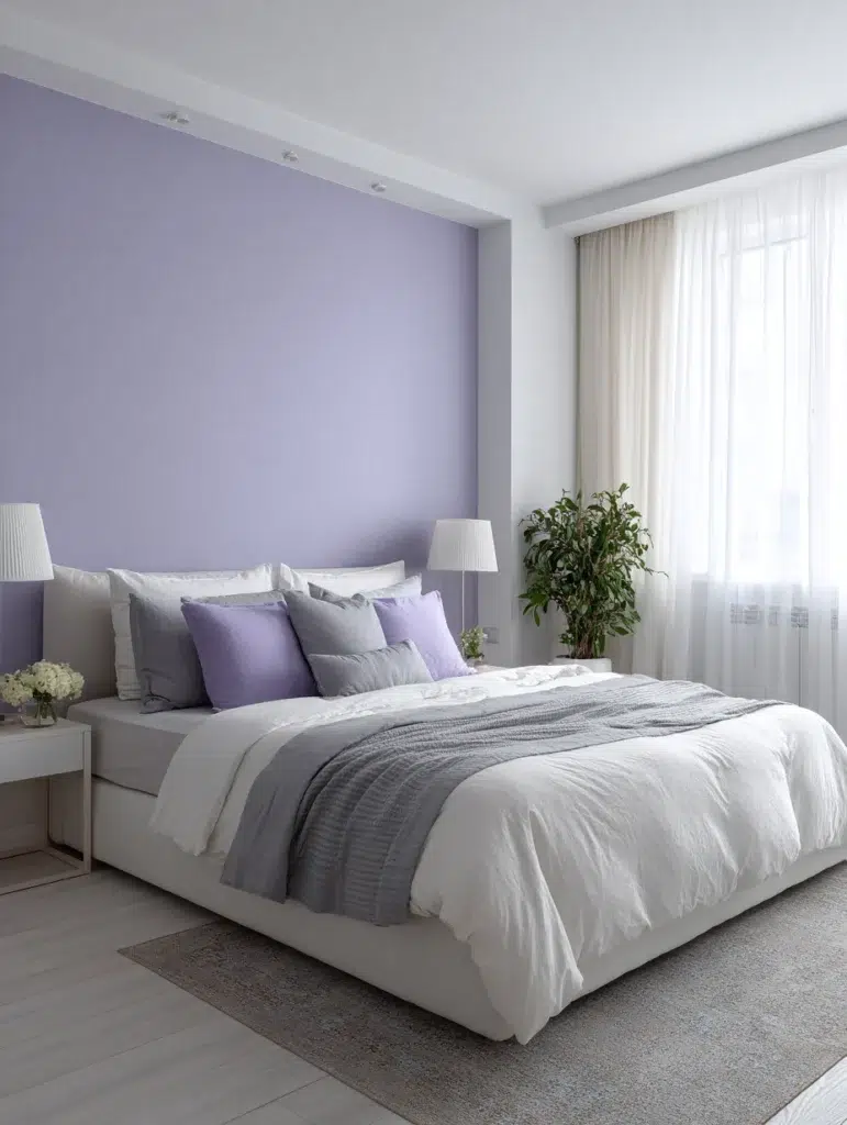 Wall Color Combinations: Soft Lavender and Light Gray
