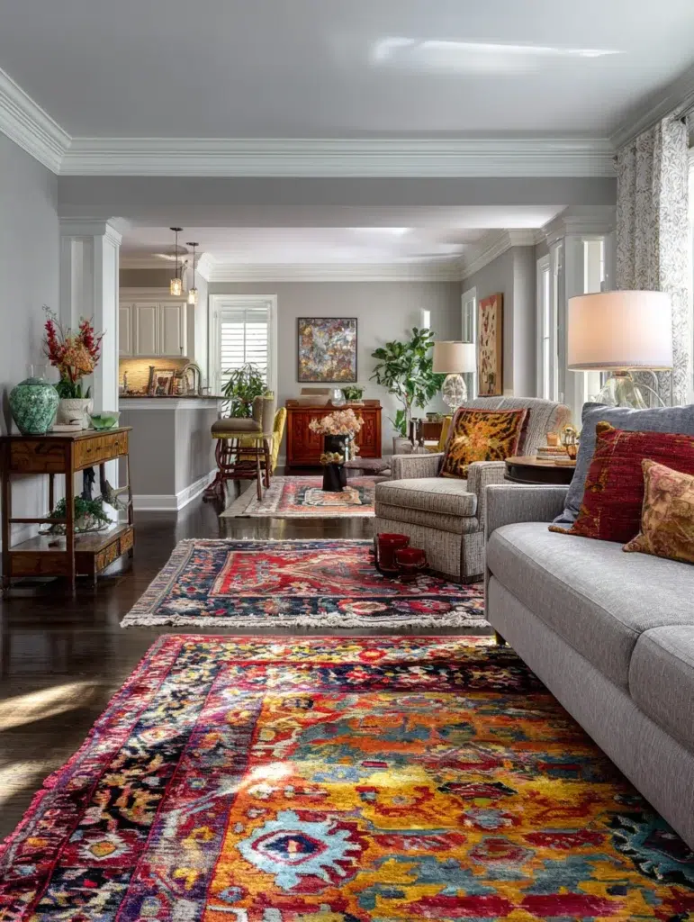 Grey Flooring Living Room Ideas: Cozy It Up With Layered Rugs