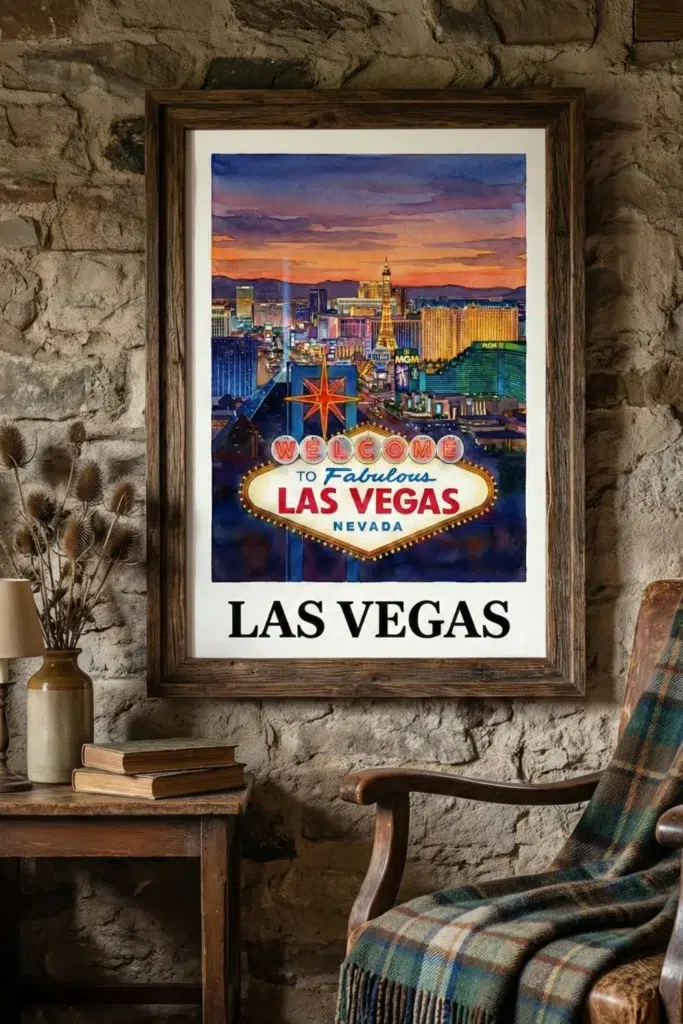 Bedroom Wall Art Ideas: Las Vegas City Wall Art Print