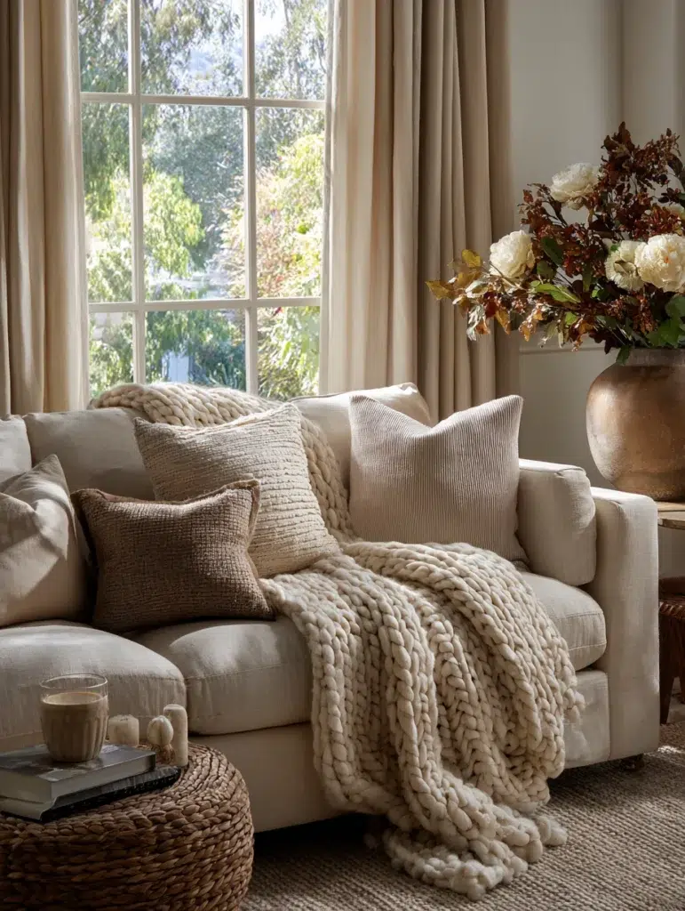 Brown and Cream Living Room Ideas: Layer Different Shades of Cream