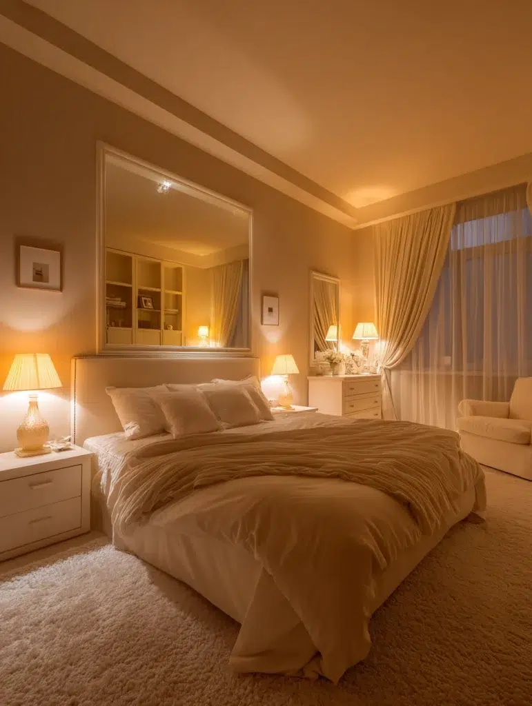 Beige Bedroom Ideas: Install Warm White LED Lighting