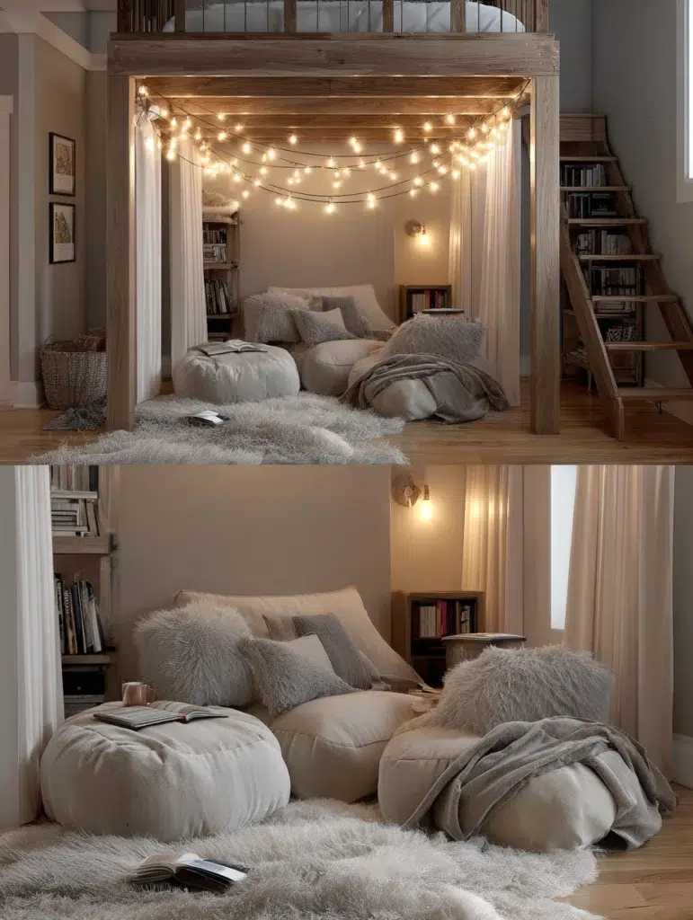 Loft Bed Bedroom Ideas: Cozy Reading Nook Retreat