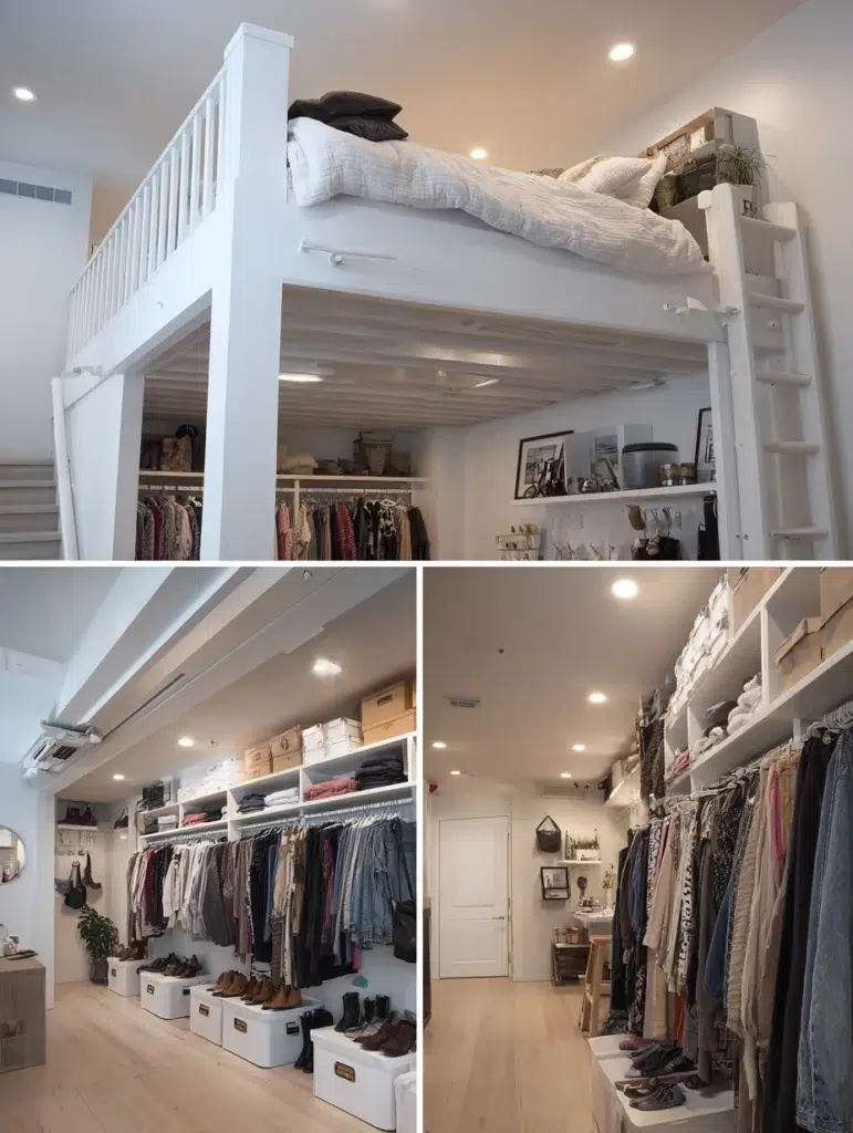 Loft Bed Bedroom Ideas: Walk-In Closet Alternative