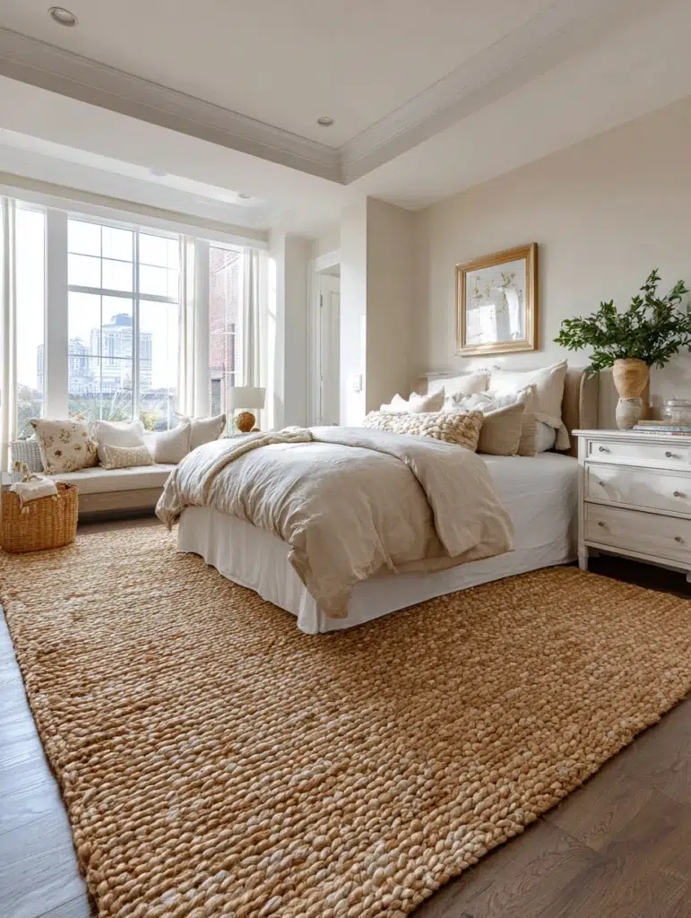 Beige Bedroom Ideas: Add a Jute or Sisal Rug