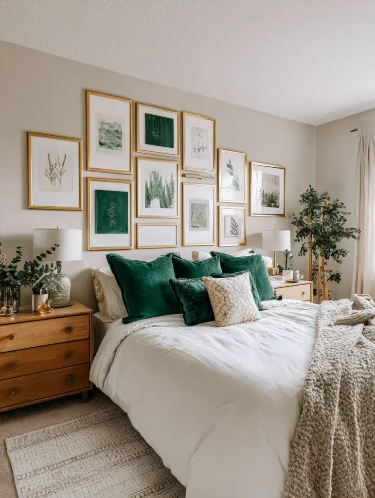 7 Gold and Emerald Gallery Wall