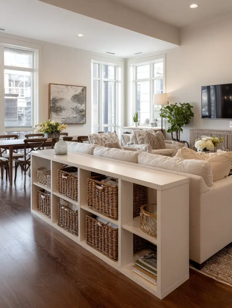 Small Living Room Dining Room Combo Ideas: Use a Console Table as a Room Divider